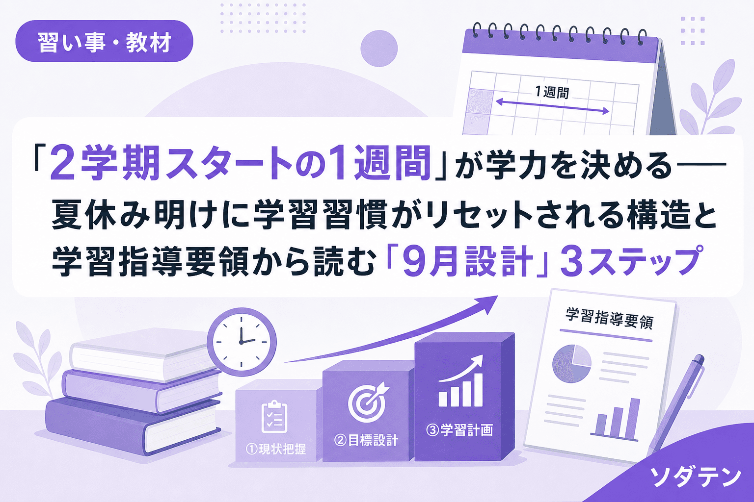 「2学期スタートの1週間」が学力を決める──夏休み明けに学習習慣がリセットされる構造と学習指導要領から読む「9月設計」3ステップ