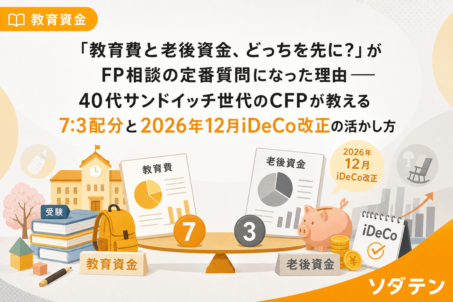 「教育費と老後資金、どっちを先に?」がFP相談の定番質問になった理由──40代サンドイッチ世代のCFPが教える7:3配分と2026年12月iDeCo改正の活かし方