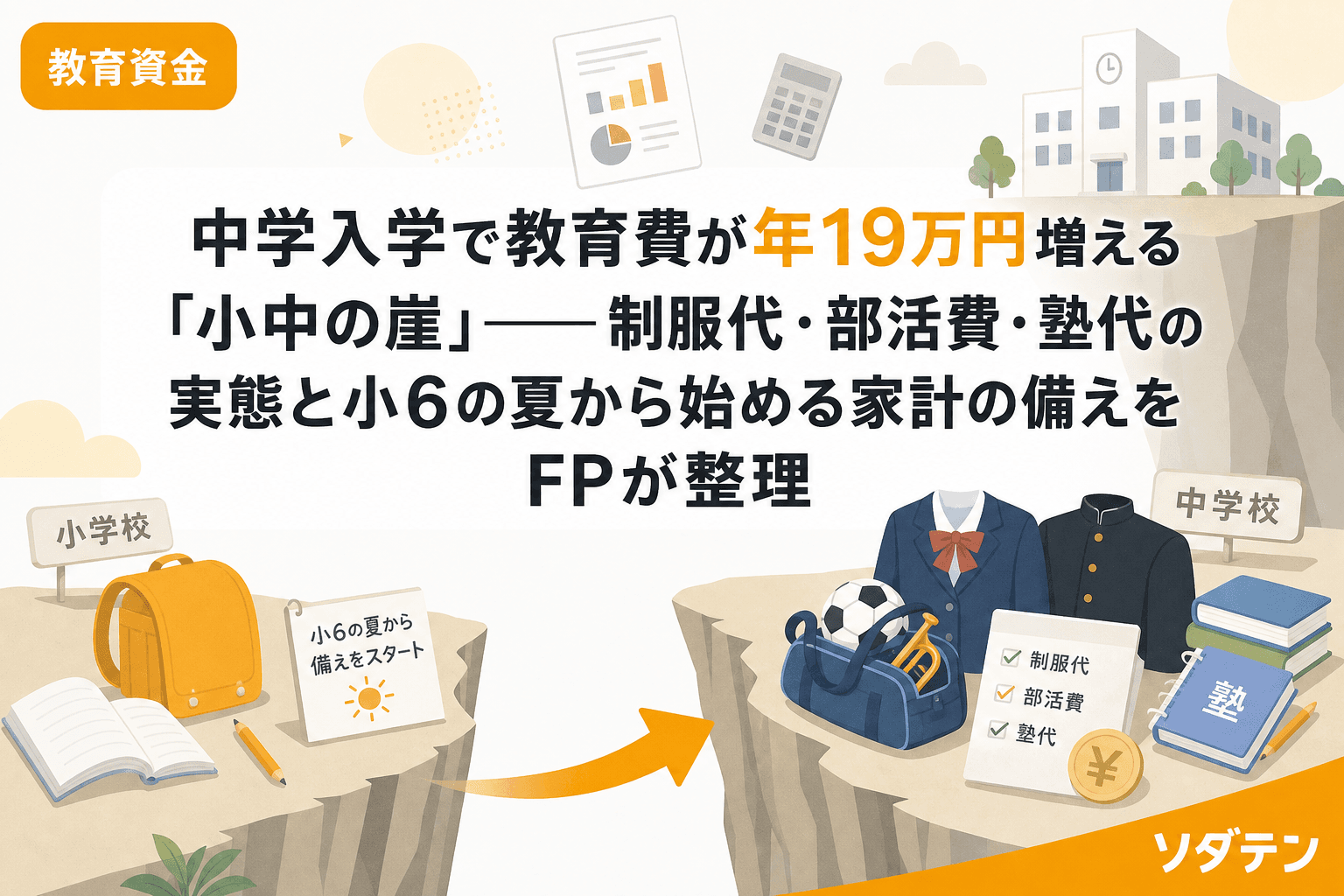 中学入学で教育費が年19万円増える「小中の崖」──制服代・部活費・塾代の実態と小6の夏から始める家計の備えをFPが整理