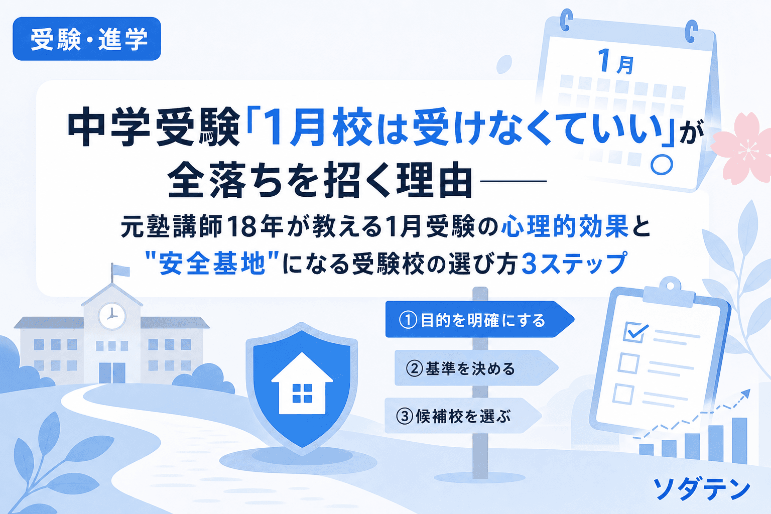 中学受験「1月校は受けなくていい」が全落ちを招く理由──元塾講師18年が教える1月受験の心理的効果と"安全基地"になる受験校の選び方3ステップ