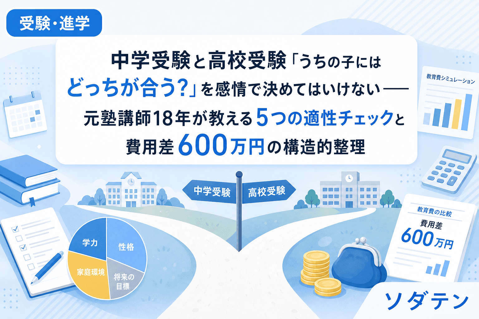 中学受験と高校受験「うちの子にはどっちが合う?」を感情で決めてはいけない──元塾講師18年が教える5つの適性チェックと費用差600万円の構造的整理