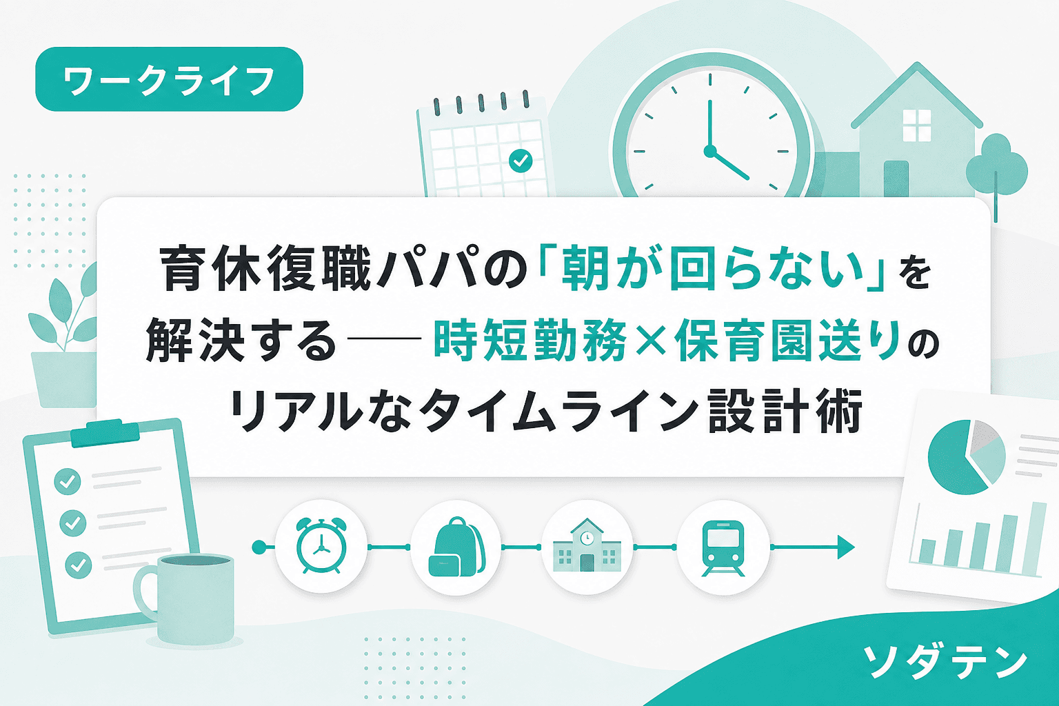 育休復職パパの「朝が回らない」を解決する──時短勤務×保育園送りのリアルなタイムライン設計術