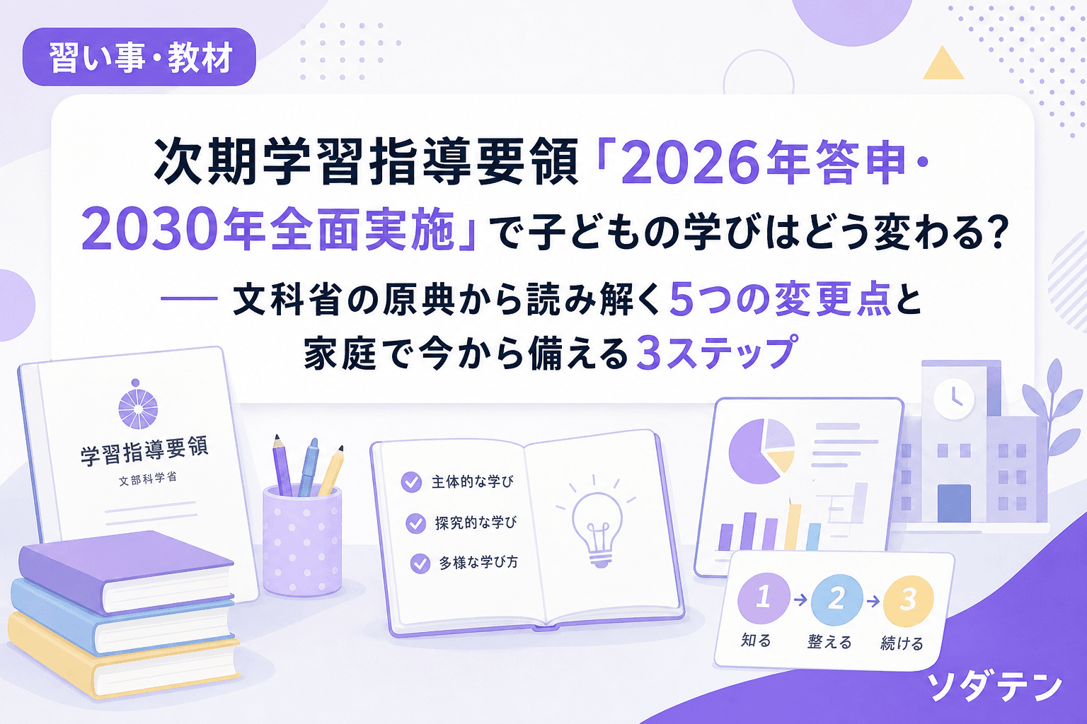 次期学習指導要領「2026年答申・2030年全面実施」で子どもの学びはどう変わる?──文科省の原典から読み解く5つの変更点と家庭で今から備える3ステップ