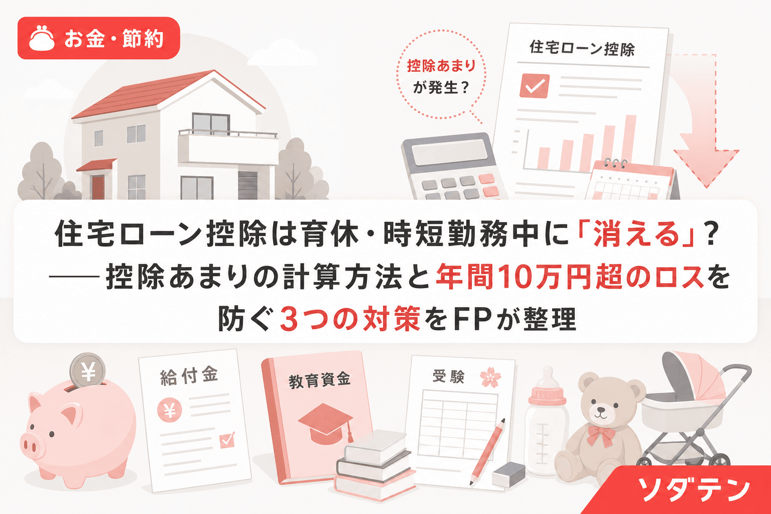 住宅ローン控除は育休・時短勤務中に「消える」?──控除あまりの計算方法と年間10万円超のロスを防ぐ3つの対策をFPが整理
