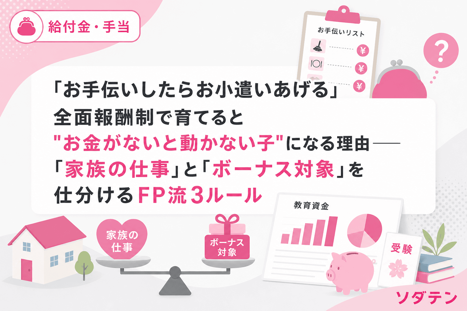 「お手伝いしたらお小遣いあげる」全面報酬制で育てると"お金がないと動かない子"になる理由──「家族の仕事」と「ボーナス対象」を仕分けるFP流3ルール