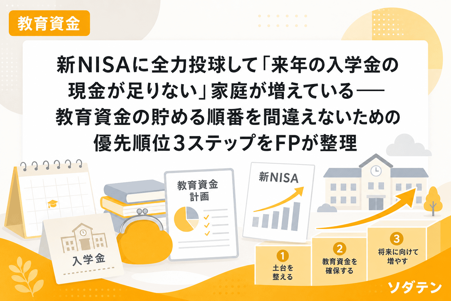 新NISAに全力投球して「来年の入学金の現金が足りない」家庭が増えている──教育資金の貯める順番を間違えないための優先順位3ステップをFPが整理