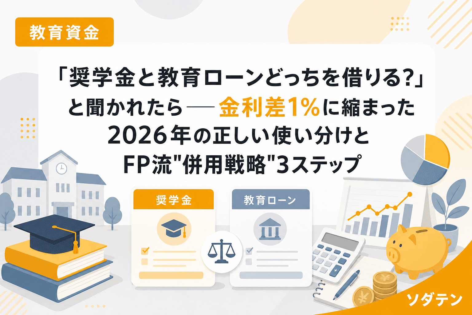 「奨学金と教育ローンどっちを借りる?」と聞かれたら──金利差1%に縮まった2026年の正しい使い分けとFP流"併用戦略"3ステップ