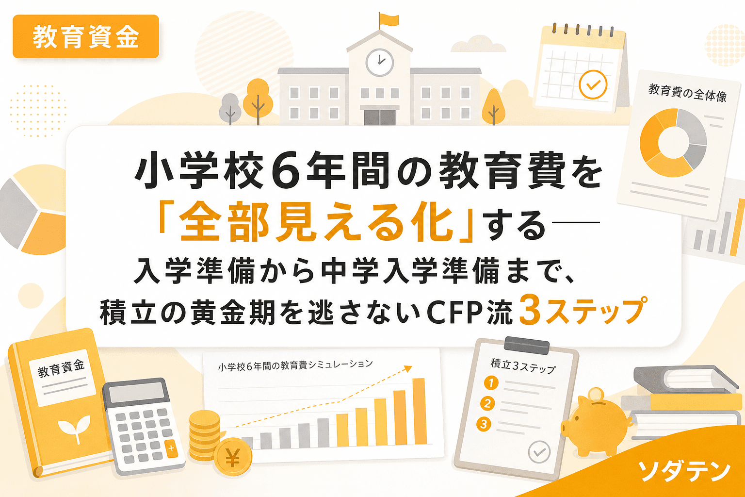 小学校6年間の教育費を「全部見える化」する──入学準備から中学入学準備まで、積立の黄金期を逃さないCFP流3ステップ